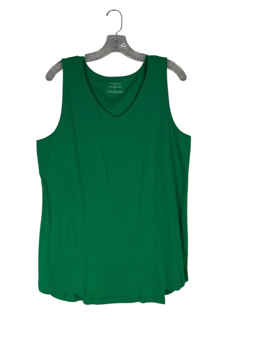 Talbots The Talbots Tee Women's XL Green Sleeveless 100% Pima Cotton Tank Top